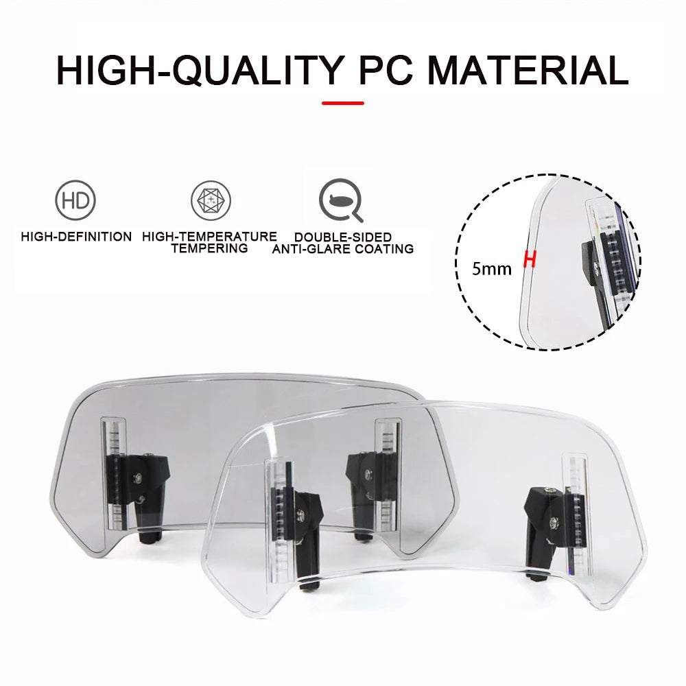 Universal Motorcycle Windshield Extension Adjustable Spoiler Clamp-On Windscreen Deflector For BMW KAWASAKI YAMAHA HONDA SUZUKI 