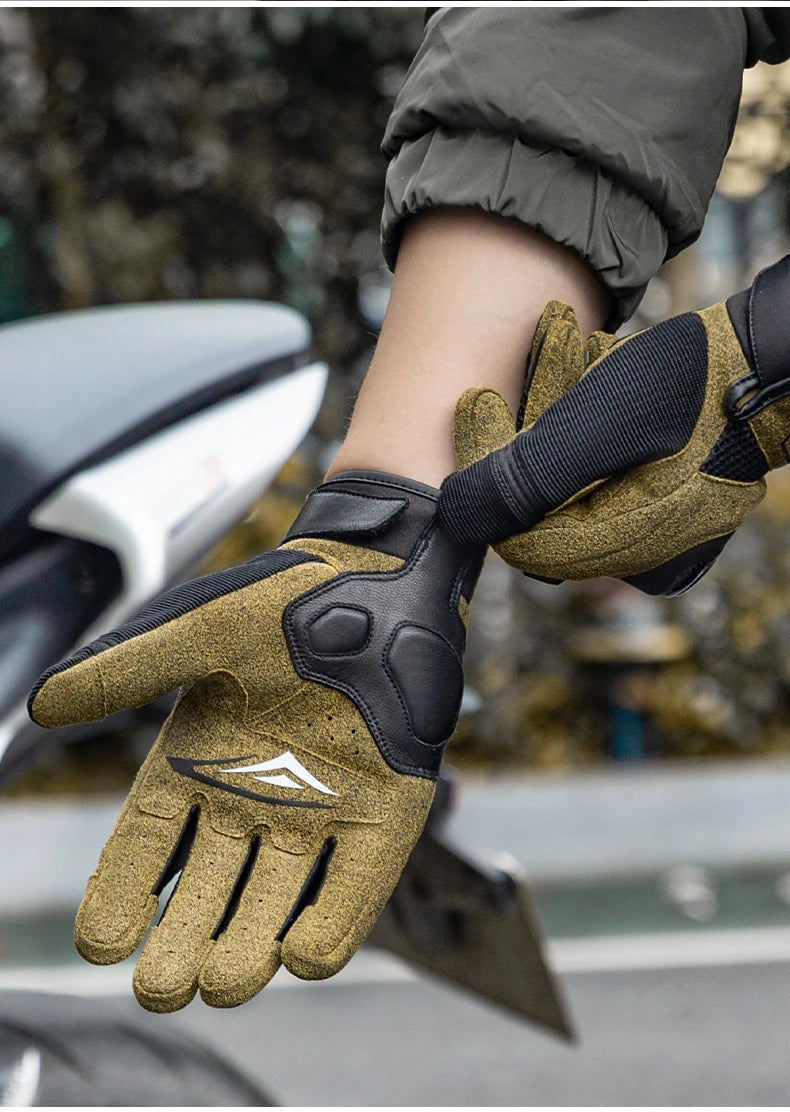 Luvas Táticas com Ecrã Tátil ROCKBROS Luvas de Motocross Luvas de Condução com Proteção Rígida para os Nós dos Dedos Luvas de Moto de Dedo Inteiro para Corrida