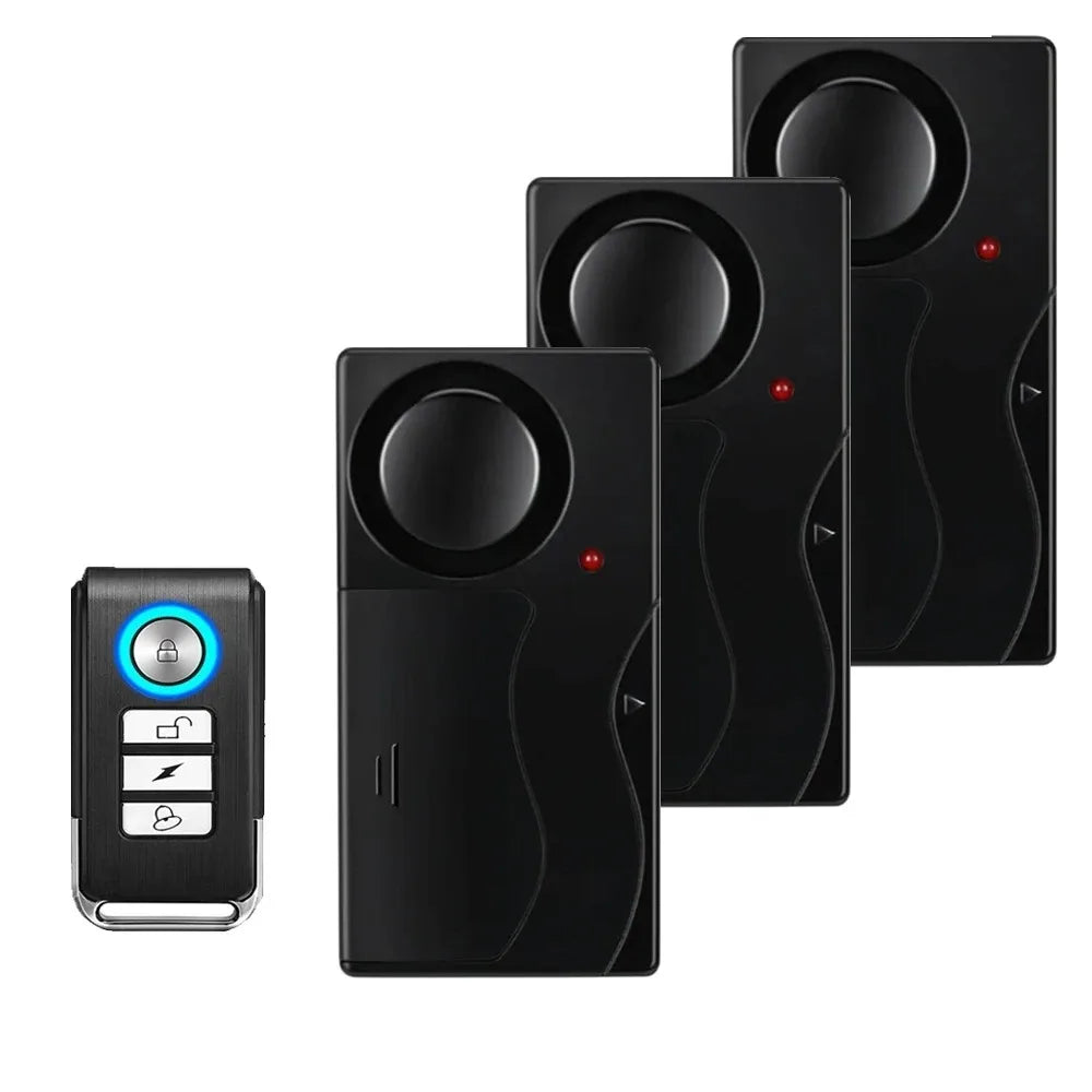 Anti Theft Vibration Window Door Alarm With Remote Control Security Protection Alarm Sensitivity Adjust For Bike Car Scooter