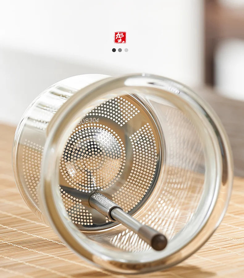 Tea Ceremony Culture Large Capacity Dividing Teacup Removable Glass Inner Tank Home Tea Water Separation Filter Teacup 