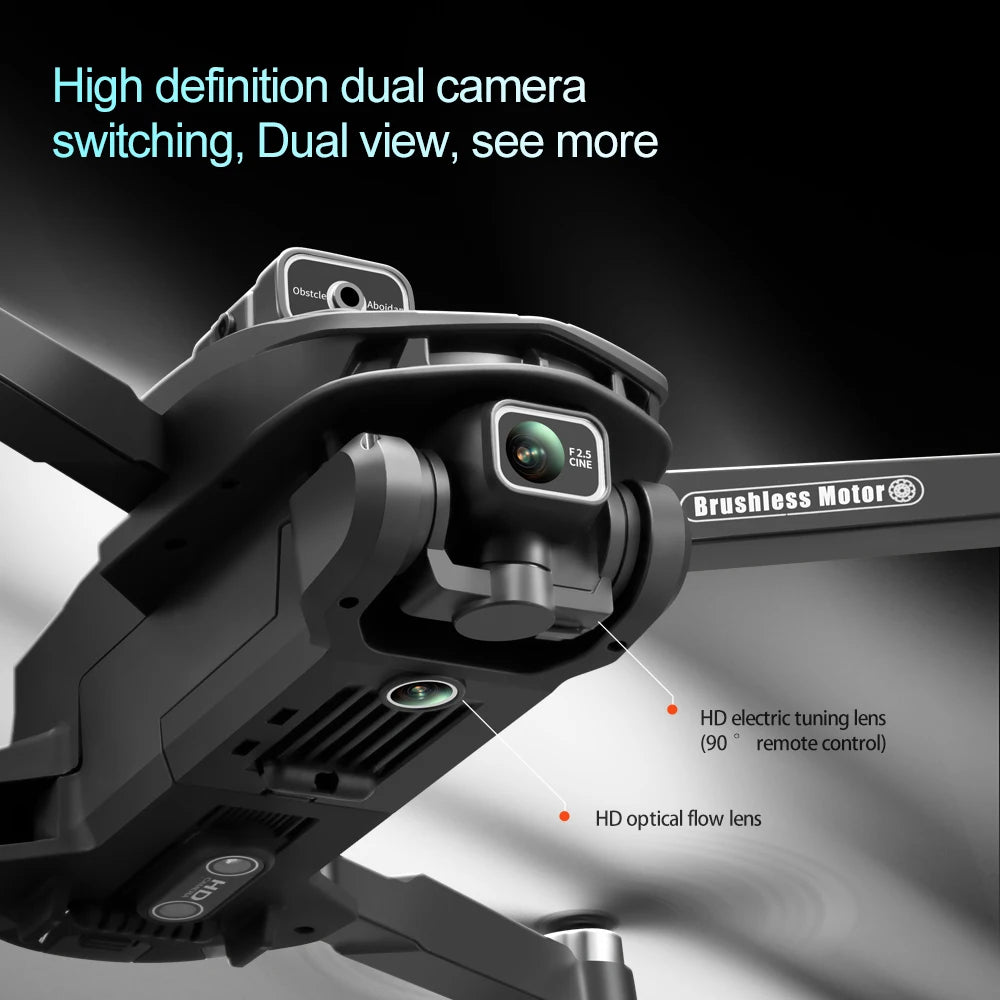 NEW V168 Pro MAX GPS Drone 4K Professional 1080P HD Camera 5G WIFI FPV Drone Brushless Motor 2 Batteries 4.5 Inch Large Screen Remote Control Quadcopter Boys Toys