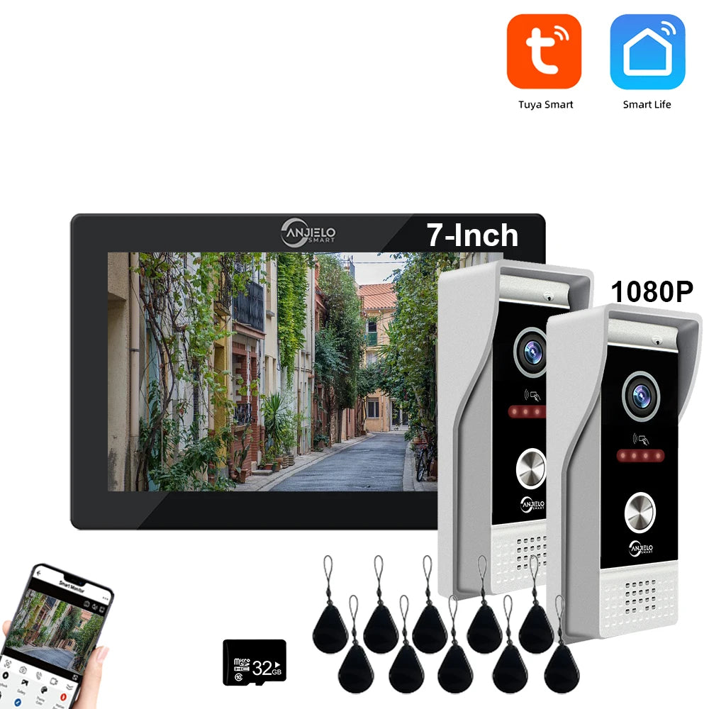 1080P Video Intercom Wifi 7/10 Inch Monitor Kit for Apartment System Home Security Wired Doorbell Card Swipe Private House Tuya Spy-shop.com