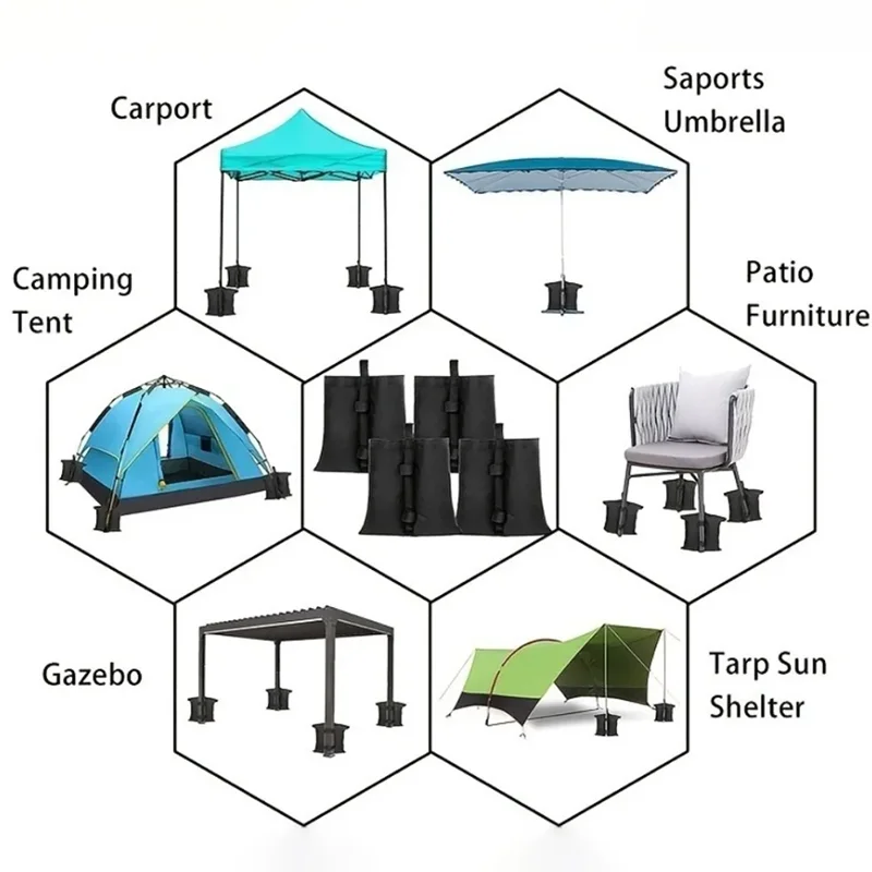 Sacs de poids pour pieds de gazebo et tente, ensemble de quatre