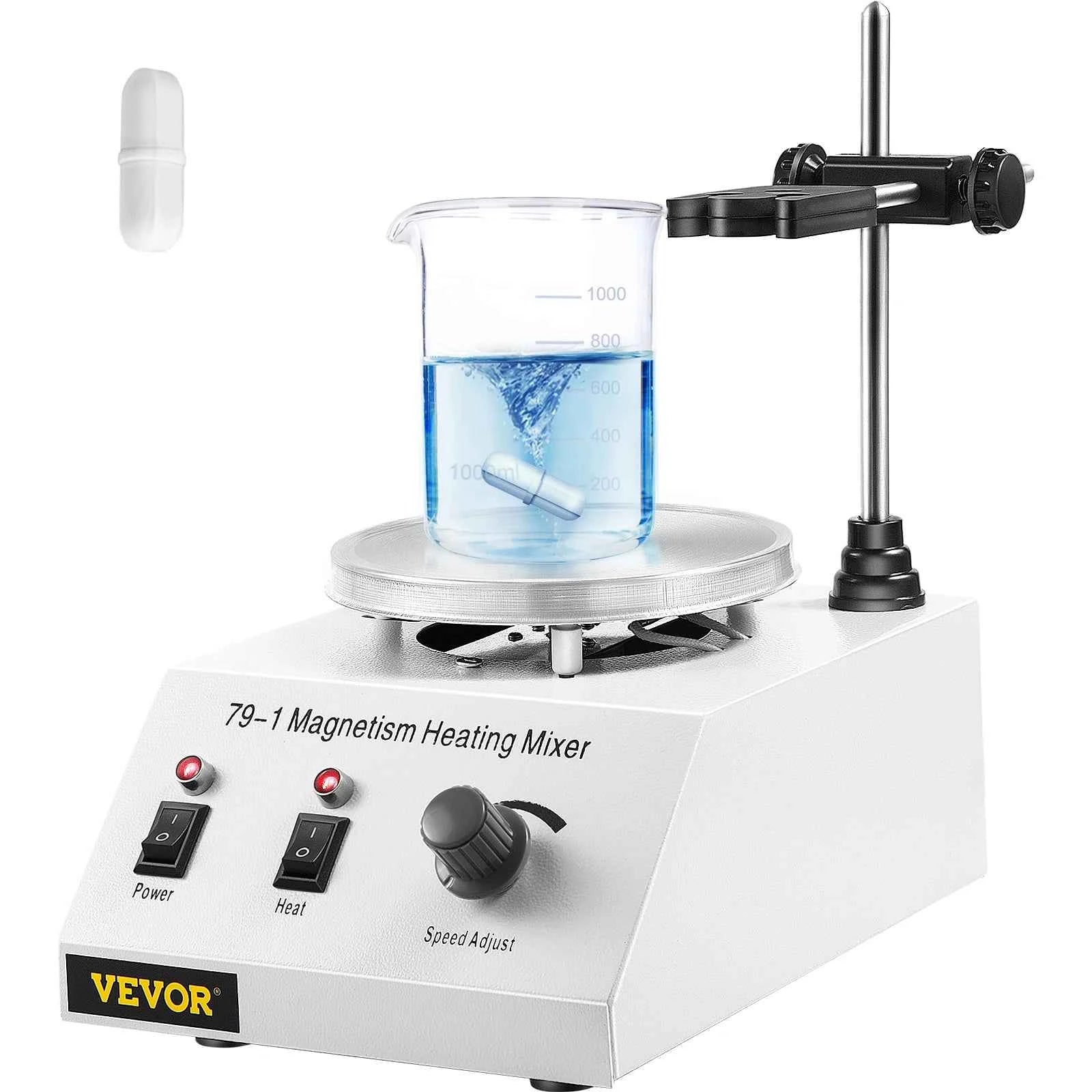 VEVOR 1L Heating Magnetic Stirrer Hot Plate W/ Stir Bar 0-1600R/Min Vortex Mixer Distillation Kit Chemistry Laboratory Equipment