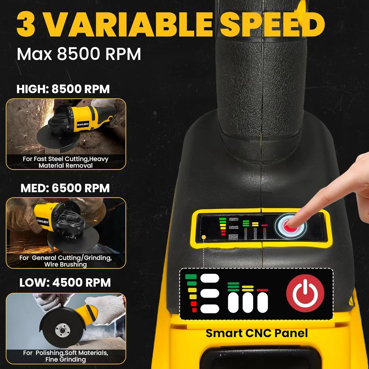 Cordless Angle Grinder for Dewalt 20V Batteries, 4-1/2 Inch