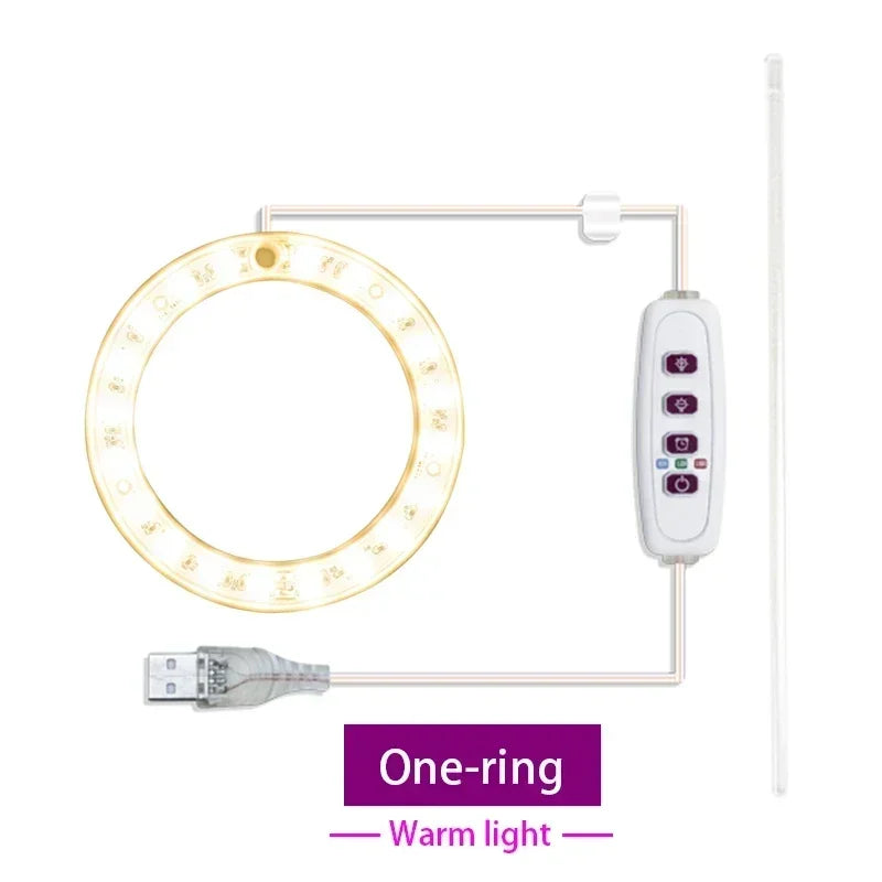 USB Ring Grow Light, Adjustable Height and Head Options