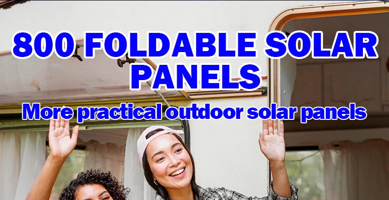 800W solárny panel Skladací rám Odolný, Prenosný solárny panel Dizajn pre kempovanie, vozidlo RV a núdzový prúd