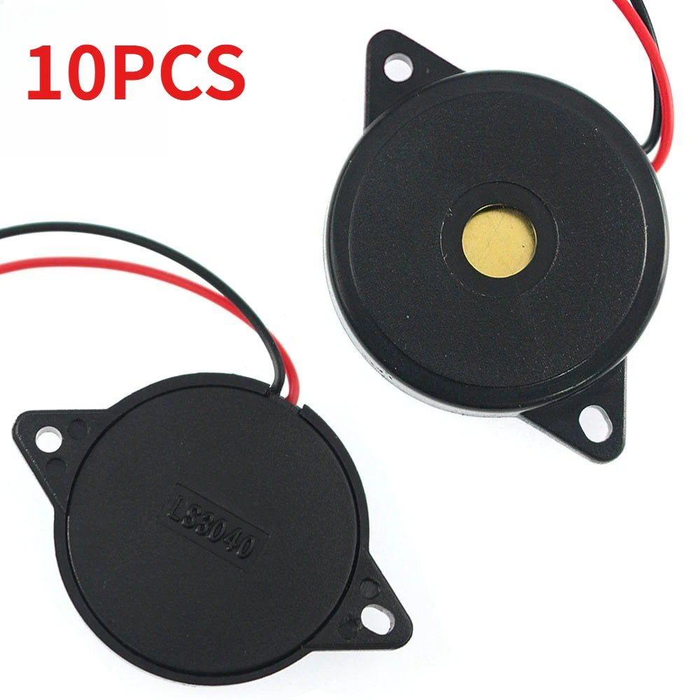 10-Pack 3040 Passive Piezoelectric Buzzers, 4 kHz, Pre-Wired