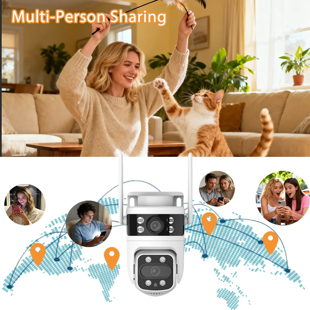 Y111 Dual Lens Outdoor PTZ Security Camera with WiFi