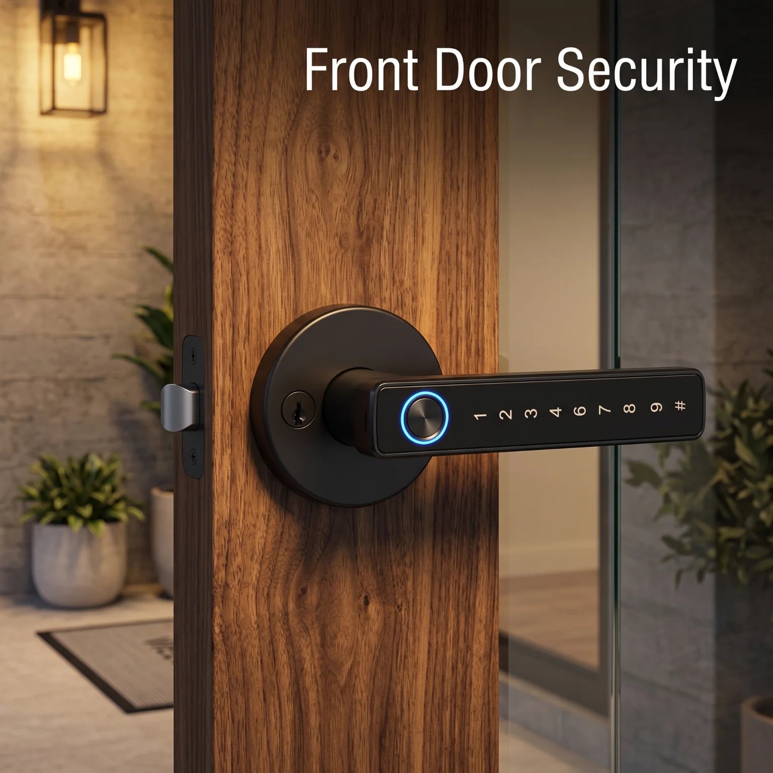 Smart Fingerprint Lever Lock with Password, IC Card and Key