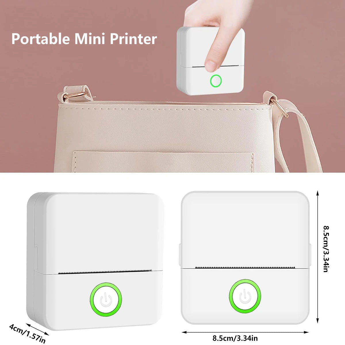 Mini drukarka etykiet termicznych Bluetooth, 203 dpi