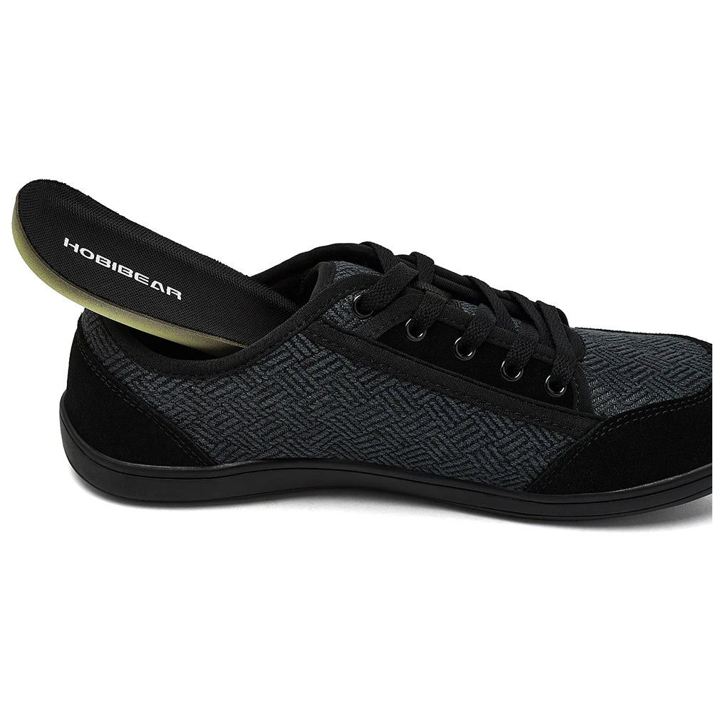HOBIBEAR Barefoot Shoes Mens Womens | Zero Drop | Wide Toe | Minimalist Cowhide Leather Lace Up Fashion Sneakers