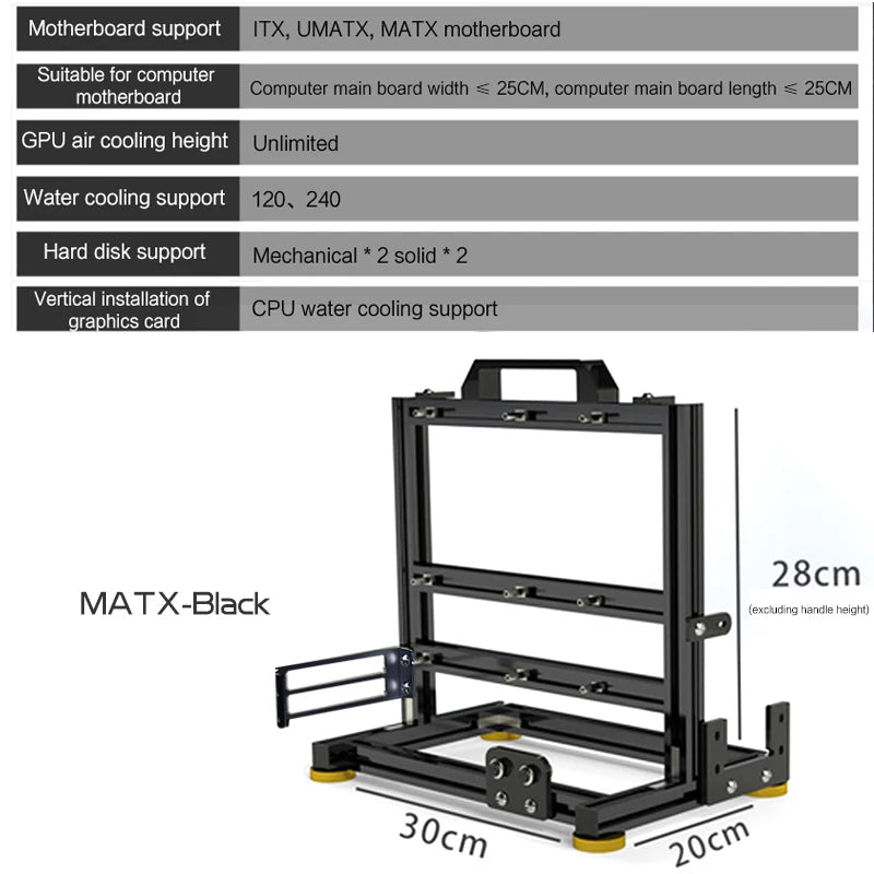MOD Gamer-behuizing, DIY ITX MATX ATX PC-behuizing open frame rek, waterkoeler desktop computer gaming chassis, verticale persoonlijkheid