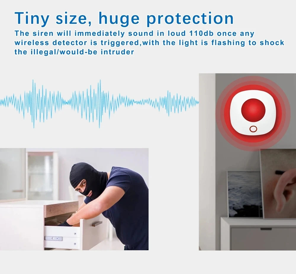 Tuya Smart WiFi 110dB Alarm Siren with Strobe Light
