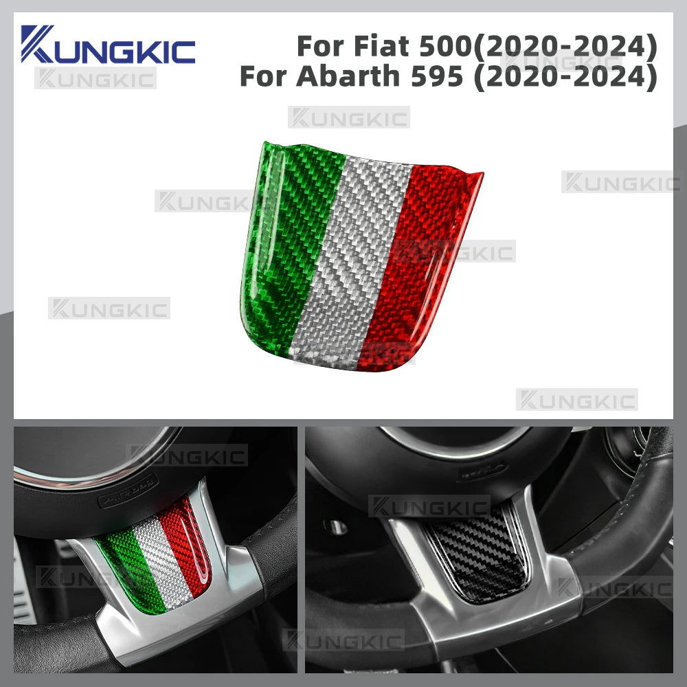 Real Hard Carbon Fiber Bottom Trim for Fiat 500 Abarth 595 2020-2023