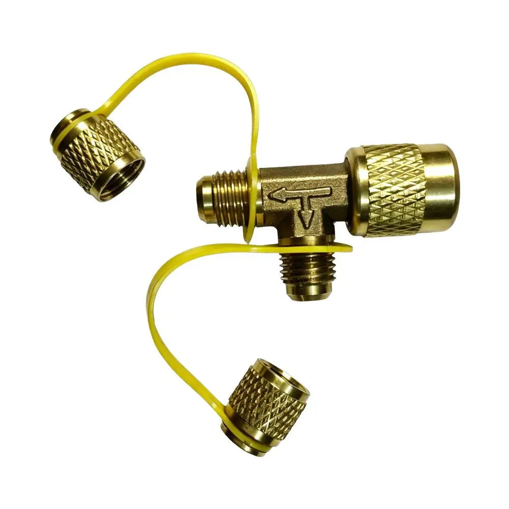 Three-Way HVAC Vacuum Gauge Valve Adapter