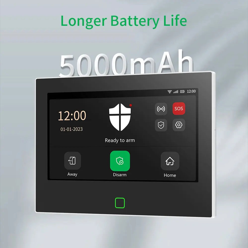 Staniot 7 inch Smart Home Security Alarm System 4G WiFi Touch Screen Built-in 5000mAh Battery Tuya Wireless Security Protection