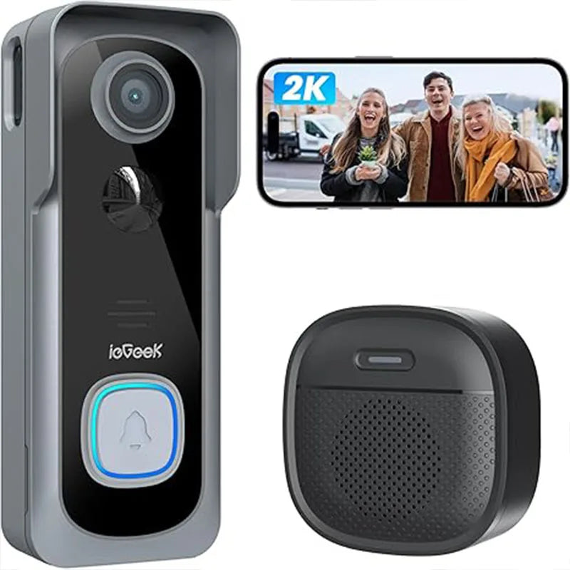 ieGeek 2K Wireless Video Doorbell Camera with Chime