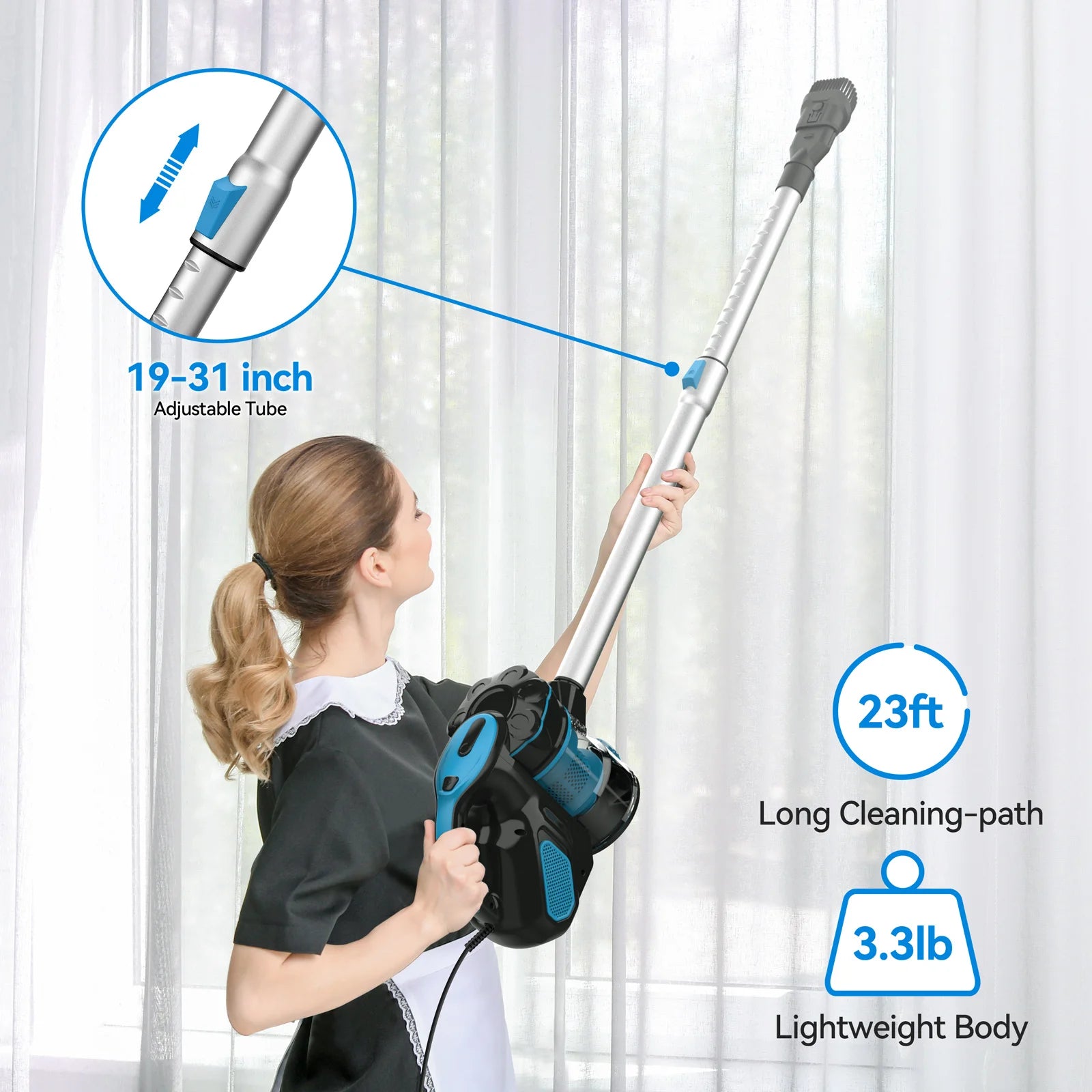 INSE I5 Corded Stick Vacuum 600W 18Kpa Lightweight 2-in-1 Cleaner