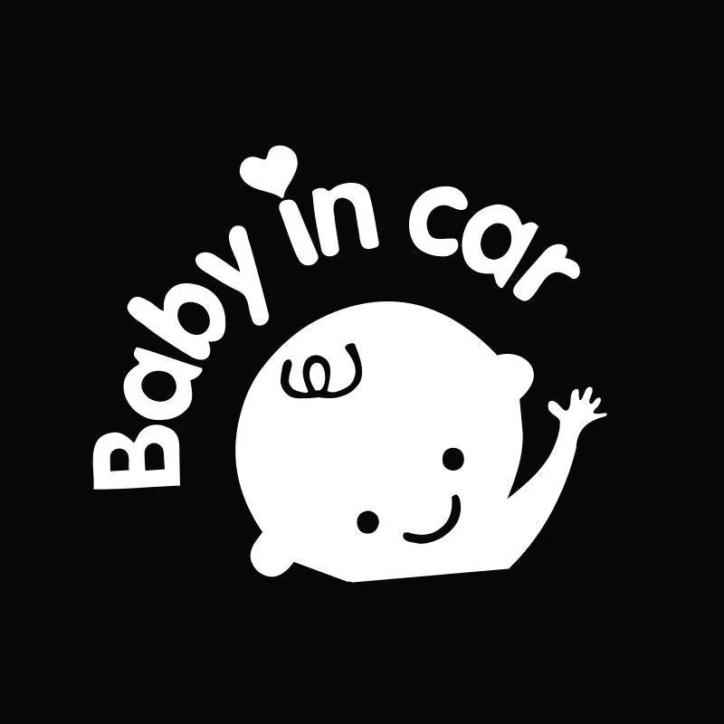 Baby in Car Baby Safety Sign Car Sticker Reflective Sticker Warning Sticker Cute Baby Window Car Decal Sticker Car Accessories
