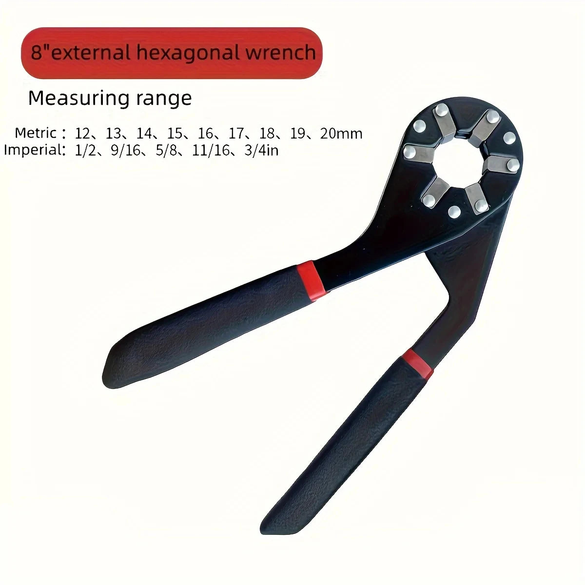 6-Inch Adjustable Hex Nut Wrench with Twin Handles