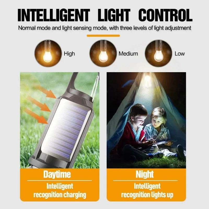 Solar Rechargeable Warm-Light Camping Lamp