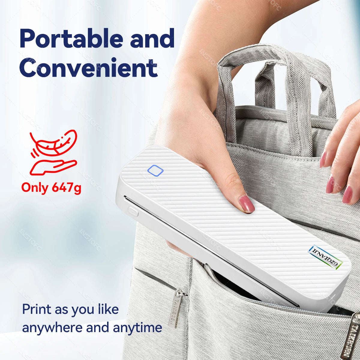 Portable A4 Thermal Printer Bluetooth Photos PDF Document Printing Machine Folded Rolls Paper For Office Work Home School Travel 