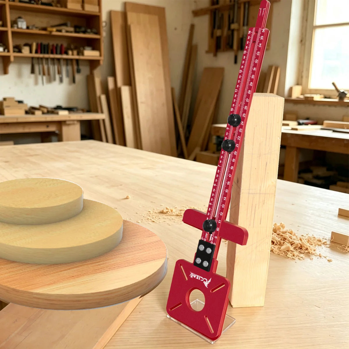 Guia de círculo e ranhura para router extensível