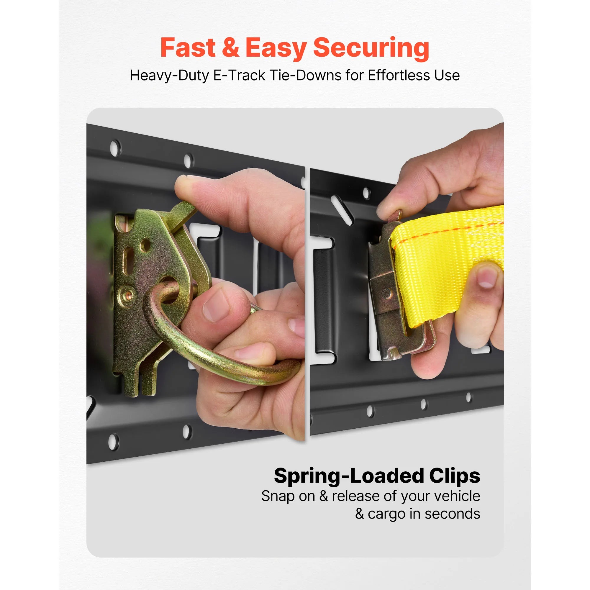 4 Pack 2ft E-Track Tie-Down Rail Kit with Rings & Anchors