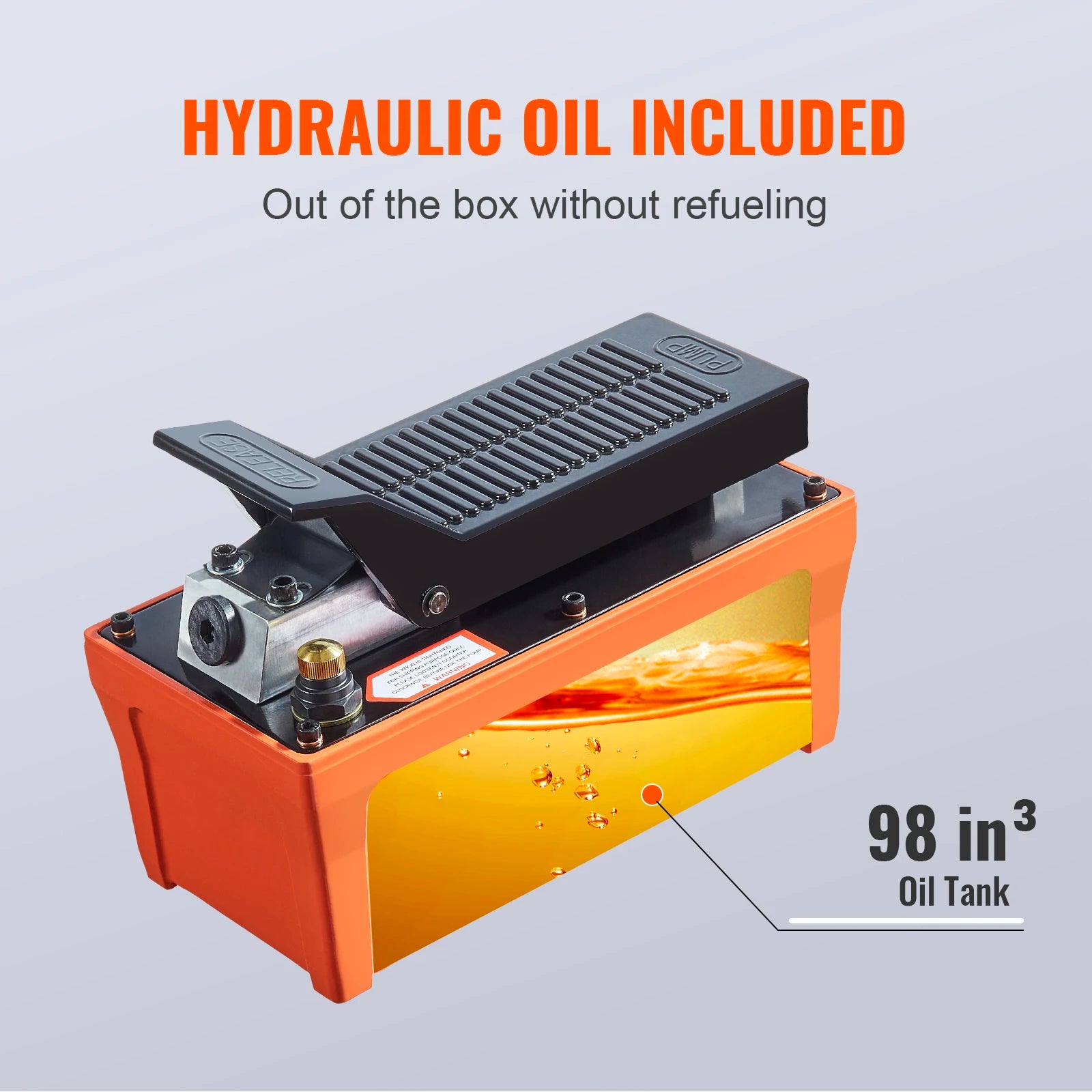 Air Hydraulic Pump 10,000 PSI Foot Pedal 1.6L Reservoir