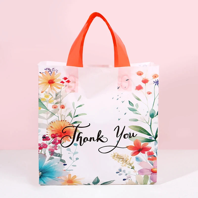 10/20/30 kom Hvala Vam poklon torbe cvjetni dizajn plastične torbe za vjenčanje rođendansku zabavu pakiranje poklona Dan zahvalnosti Božić