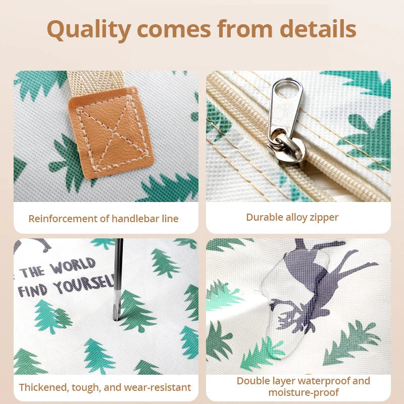 1pc Large Capacity Clothes Storage Bag Organizer With Reinforced Handle For Blankets Bedding Foldable With Zipper Storage Bag 