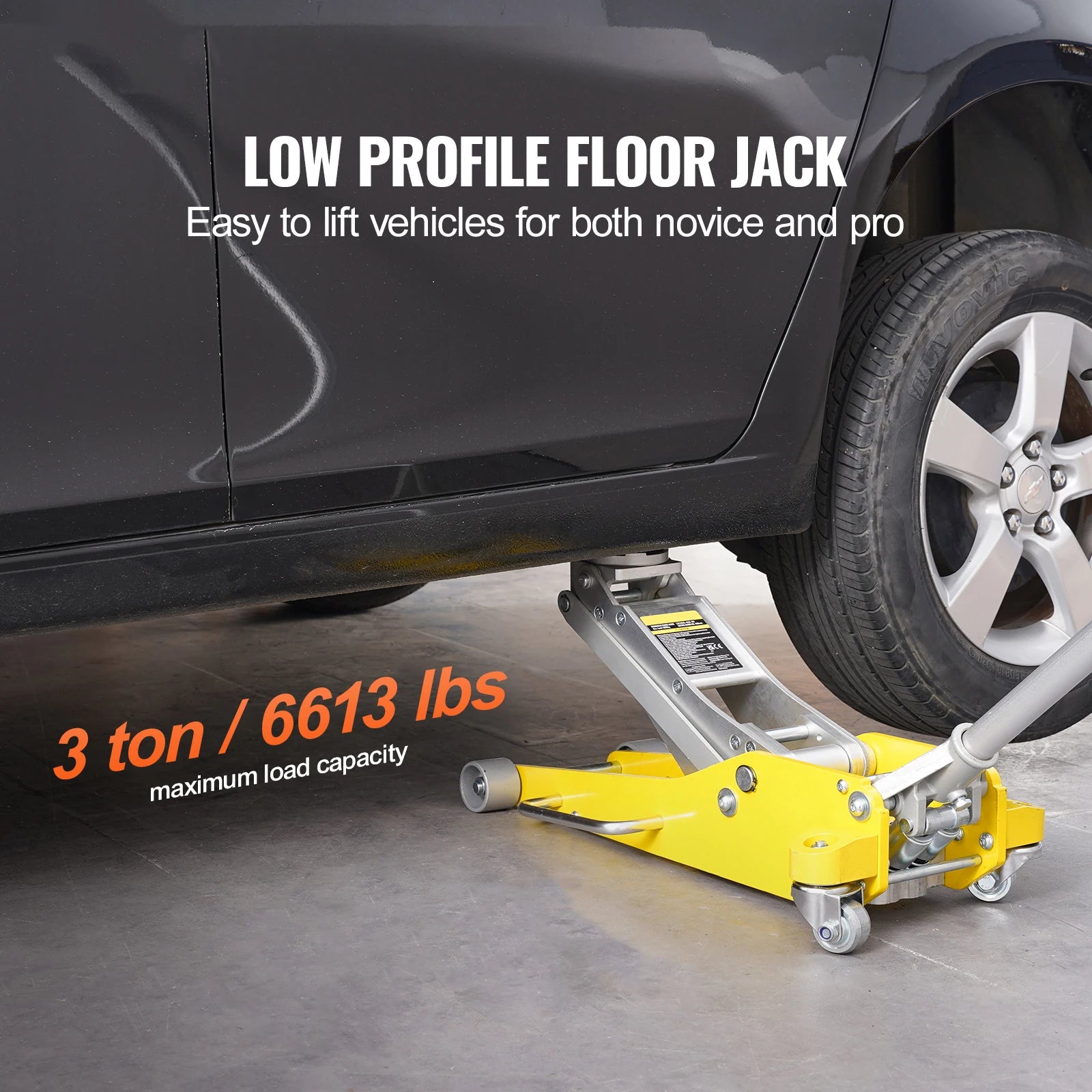 3 Ton Lage Profiel Aluminium Krik met Dubbele Pomp Hefmechanisme
