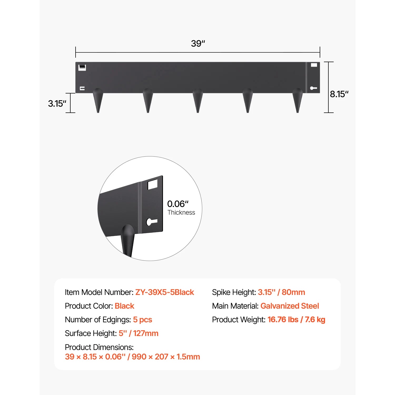 Steel Landscape Edging Rust-Resistant Bendable Garden Border