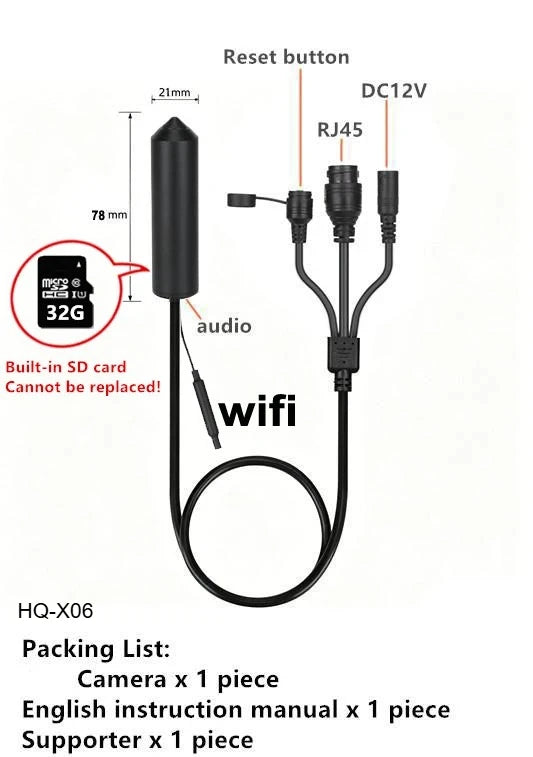 5MP HD Mini POE IP Camera with Motion Detection and ONVIF