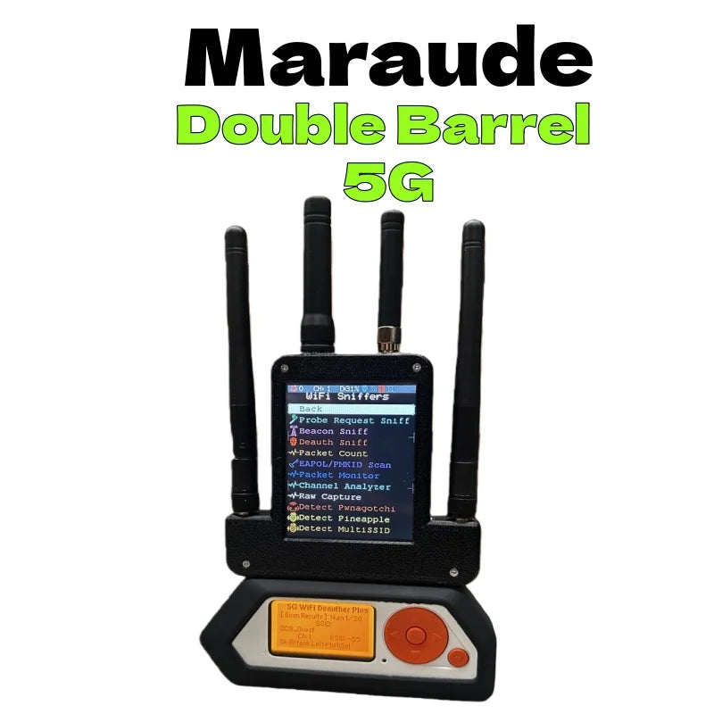Modul ESP32 Marauder 4-în-1 cu antenă, USB, GPS și baterie