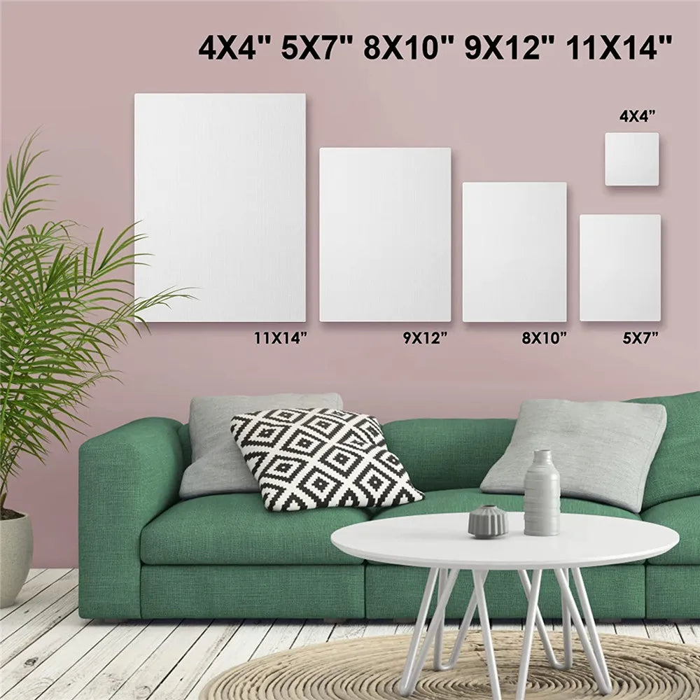 Pack of 4 White Square Artist Canvas Boards