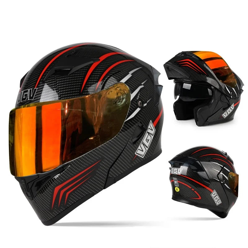 VGV 91 Flip Motorcycle Helmet, Dual-Lens, DOT Certified