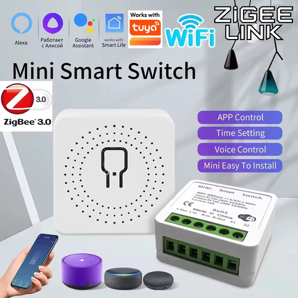 Inteligentny włącznik przekaźnikowy Tuya Smart Wi-Fi lub Zigbee, 16 A lub 20 A