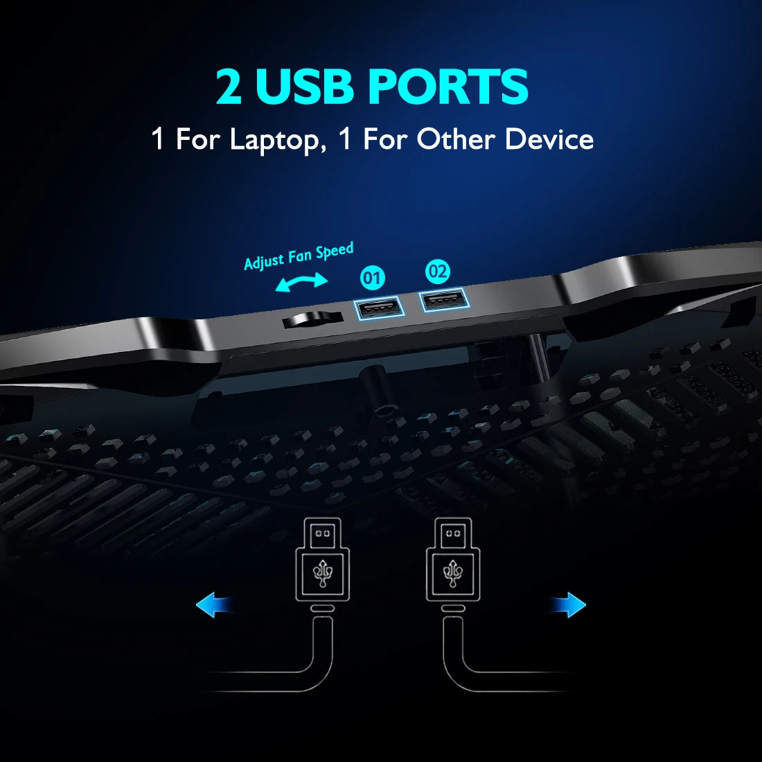 F2 Plus Five-Fan Laptop Cooling Stand