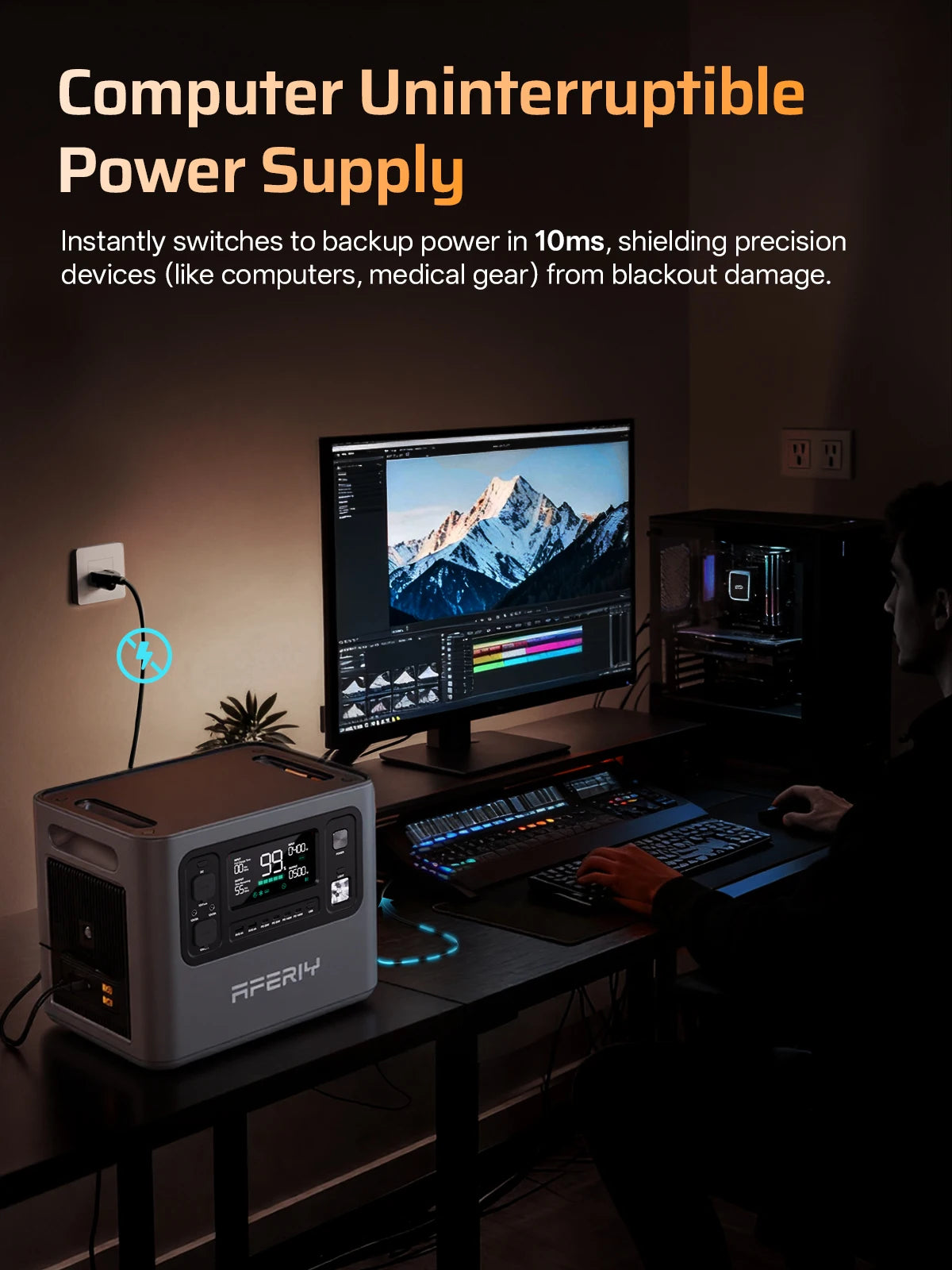 EU STOCK AFERIY P280 Portable Emergency Power Station 2800W 2048Wh LiFePO4 Solar Generator for Home Backup Outdoor Camping RV