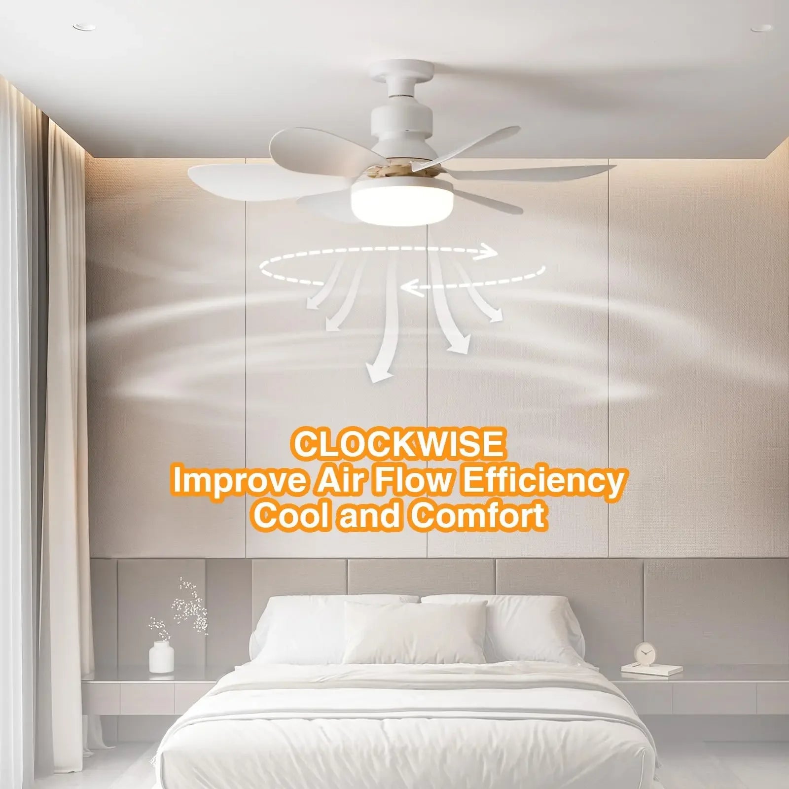 LED 40W ceiling fan light E27 with remote control for dimming, suitable for living room, study, household use, 85-265V 