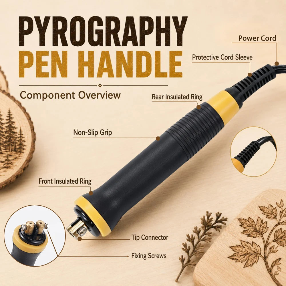 Holz-Brenn-Penne Sichere Pyrographie-Werkzeug für Anfänger rutschfeste Griffe DIY Kunsthandwerk für Holz Kürbis Handwerksdekoration Projekte
