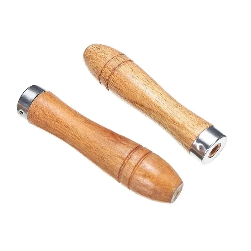 Wooden File Handle, 5-Piece Replacement Grip Set, 9 cm