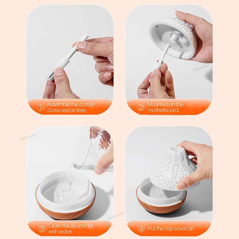 Humidificador de secretária USB de 300ml com luz colorida