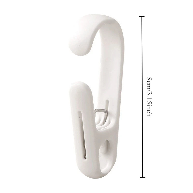 Ten Plastic Hanging Clips with Hooks