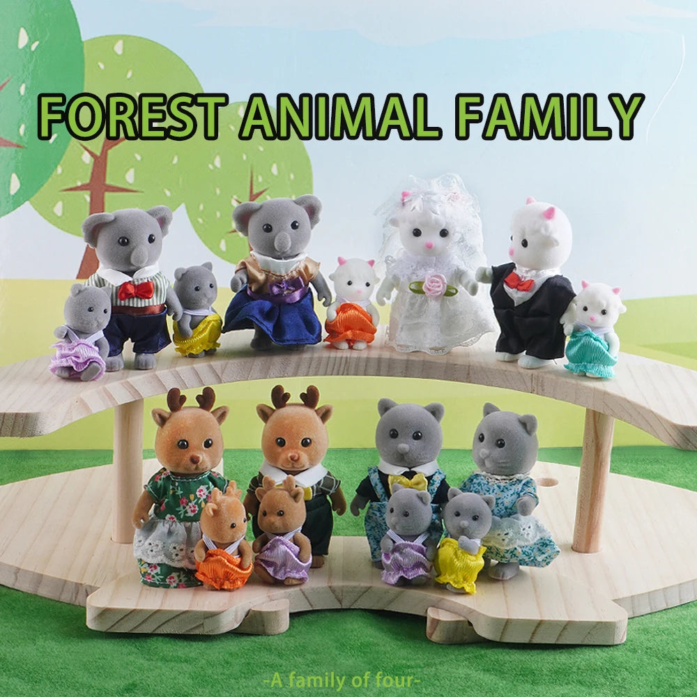 Bonecos em miniatura de animais articulados, opções em caixa