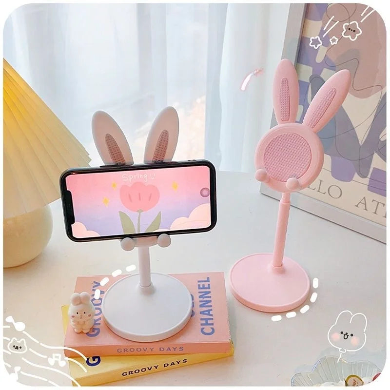 The cute Rabbit mobile phone stand desktop can lift and adjust the desktop phone accessories  phone stand  phone grip 