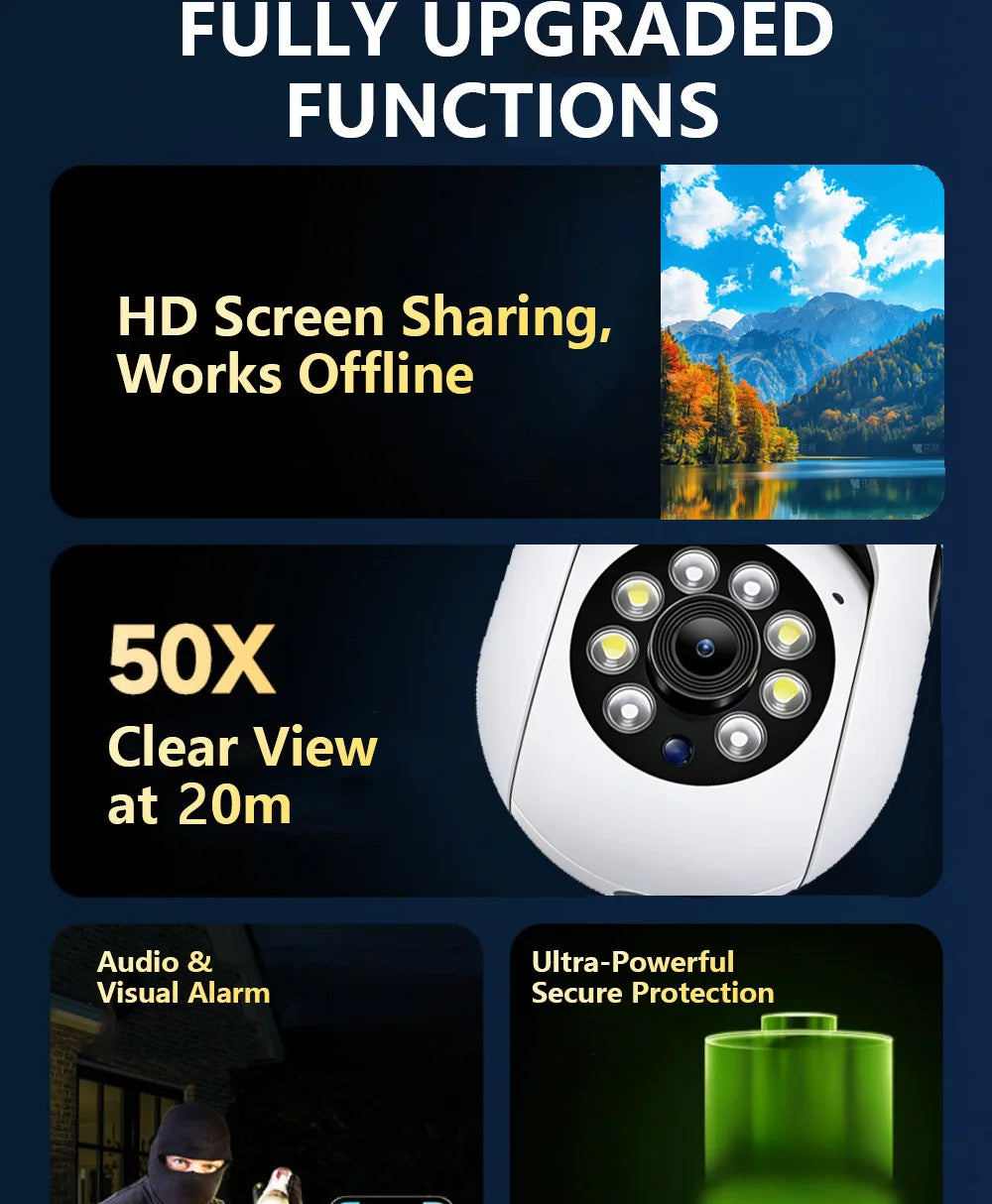 8MP Wireless Outdoor PTZ Security Camera with AI Human Tracking