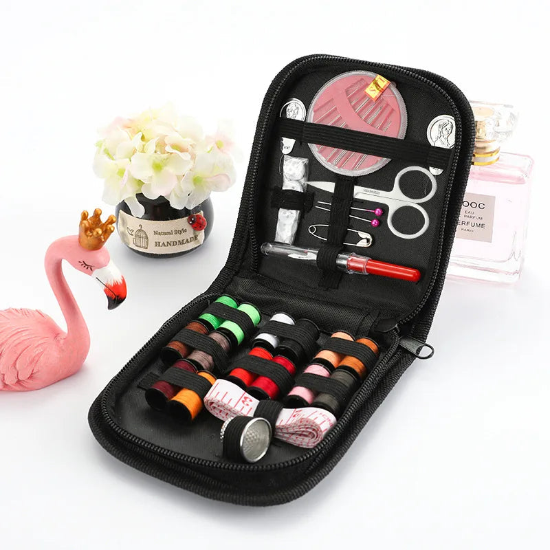 Sewing Kit Complete Set with Threads Needles Scissors Tape Measure Buttons and More for DIY Handcraft Projects Home and Travel 